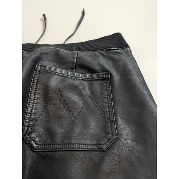 Mother Denim The Champ In It To Win It Faux Leather Jogger Pants Black Sz 28 - Picture 13 of 16